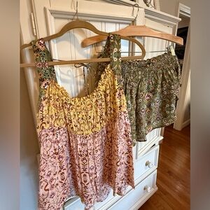 Precious Anthropologie Floral Babydoll PJ Set